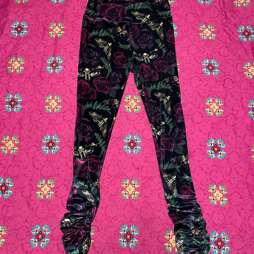 KILLSTAR pandora death moth velvet legging